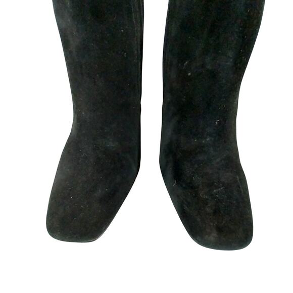 VINCE CAMUTO! LUXE BLACK GENUINE SUEDE LEATHER NIPPED TOE ANKLE BOOTS! SZ 11M - Picture 5 of 11